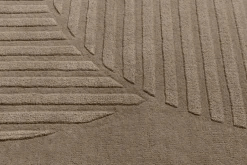 Wool Rugs^NJRD Levels wool rug circles mole, 200x300 cm Brown