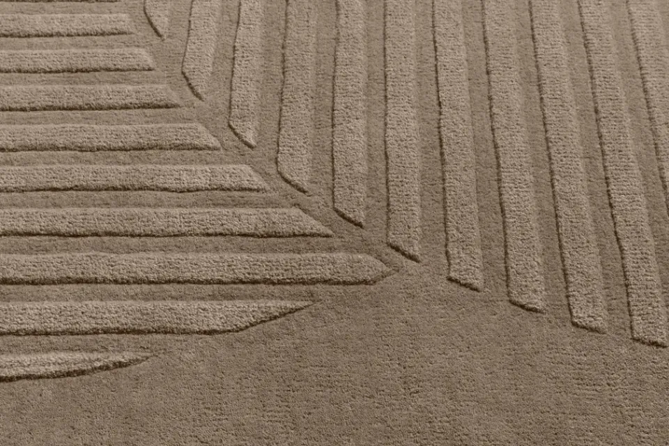 Wool Rugs^NJRD Levels wool rug circles mole, 200x300 cm Brown