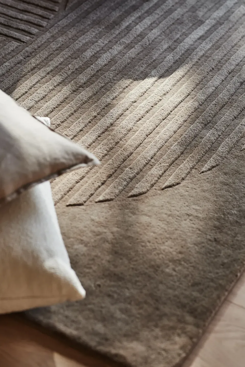Wool Rugs^NJRD Levels wool rug circles mole, 200x300 cm Brown