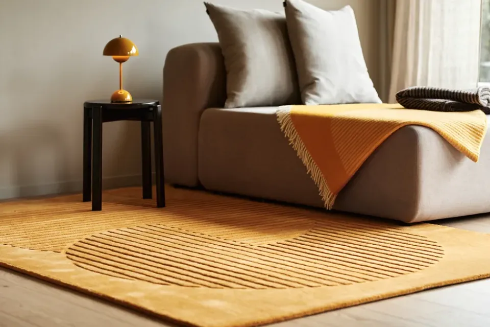 Wool Rugs^NJRD Levels wool rug circles , 170x240 cm Yellow