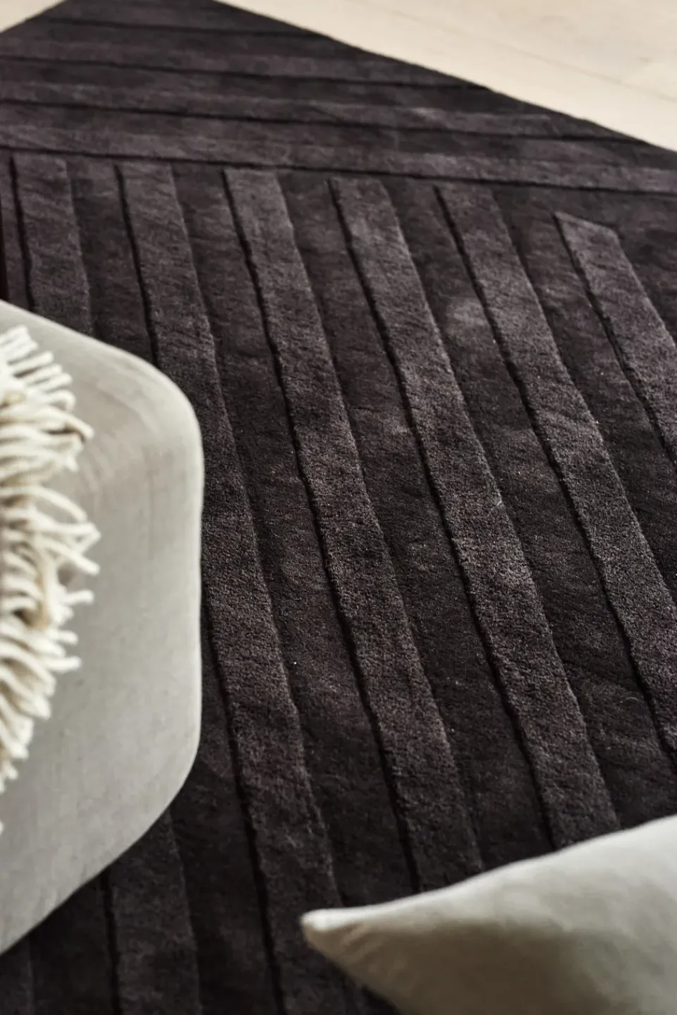 Online NJRD Levels wool rug stripes , 200x300 cm Brown