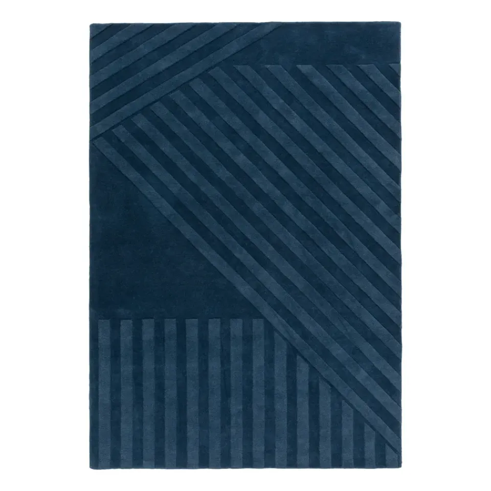 New NJRD Levels wool rug stripes , 200x300 cm Blue