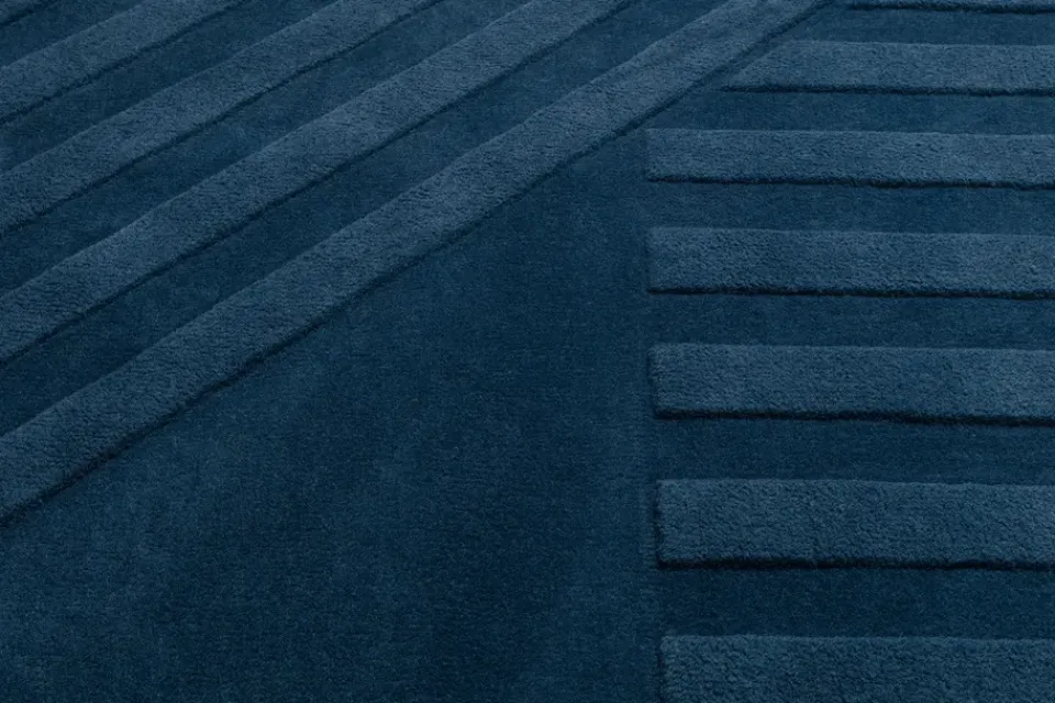 New NJRD Levels wool rug stripes , 200x300 cm Blue