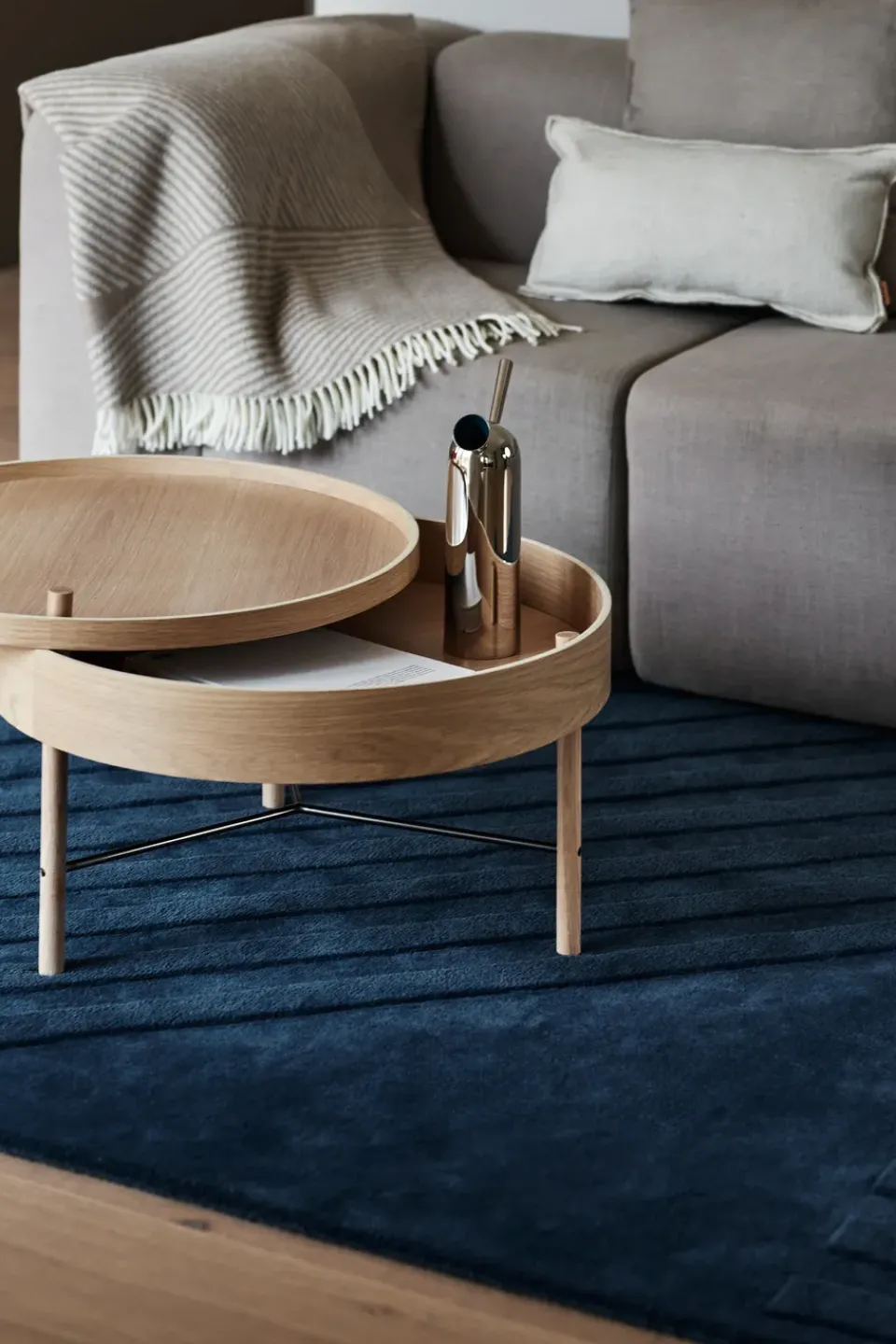 New NJRD Levels wool rug stripes , 200x300 cm Blue