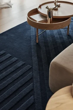 New NJRD Levels wool rug stripes , 200x300 cm Blue