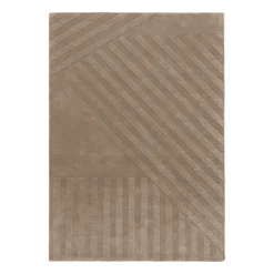 Wool Rugs^NJRD Levels wool rug stripes mole, 200x300 cm Brown