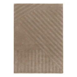 Wool Rugs^NJRD Levels wool rug stripes mole, 170x240 cm Brown