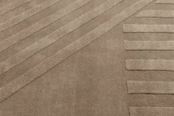 Wool Rugs^NJRD Levels wool rug stripes mole, 170x240 cm Brown