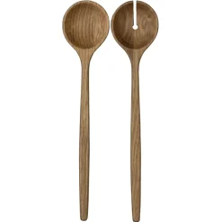 Salad Servers^Tell Me More Levi salad cutlery set, Oak Brown