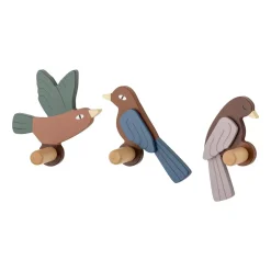 Storage For The Kids Room^Bloomingville Lewi hook 3 pieces, Birds Multi
