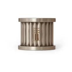 Hot Lexington napkin ring striped Ø4,8 cm, Brass Silver-coloured