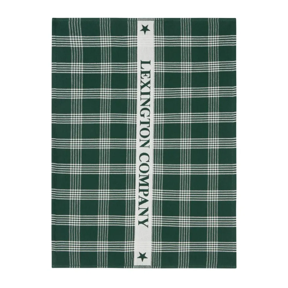 Outlet Lexington organic cotton kitchen towel 50x70 cm, Green-white GreenWhite
