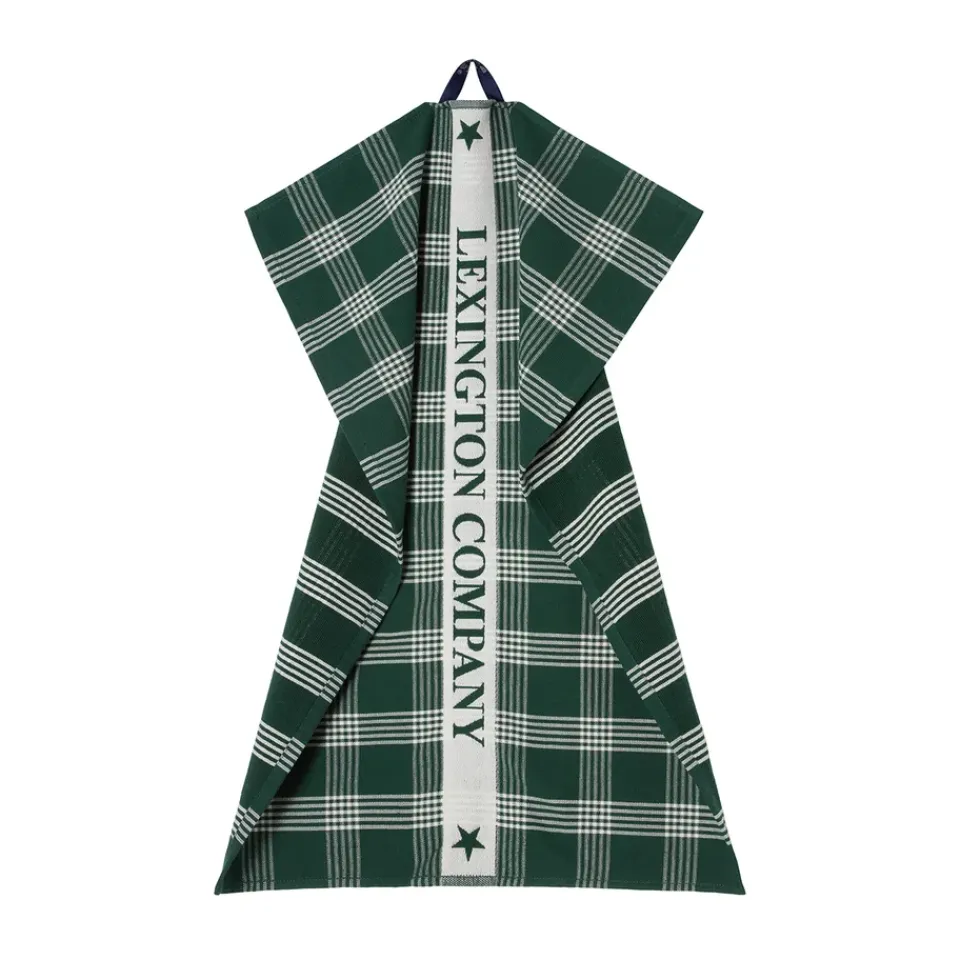 Outlet Lexington organic cotton kitchen towel 50x70 cm, Green-white GreenWhite