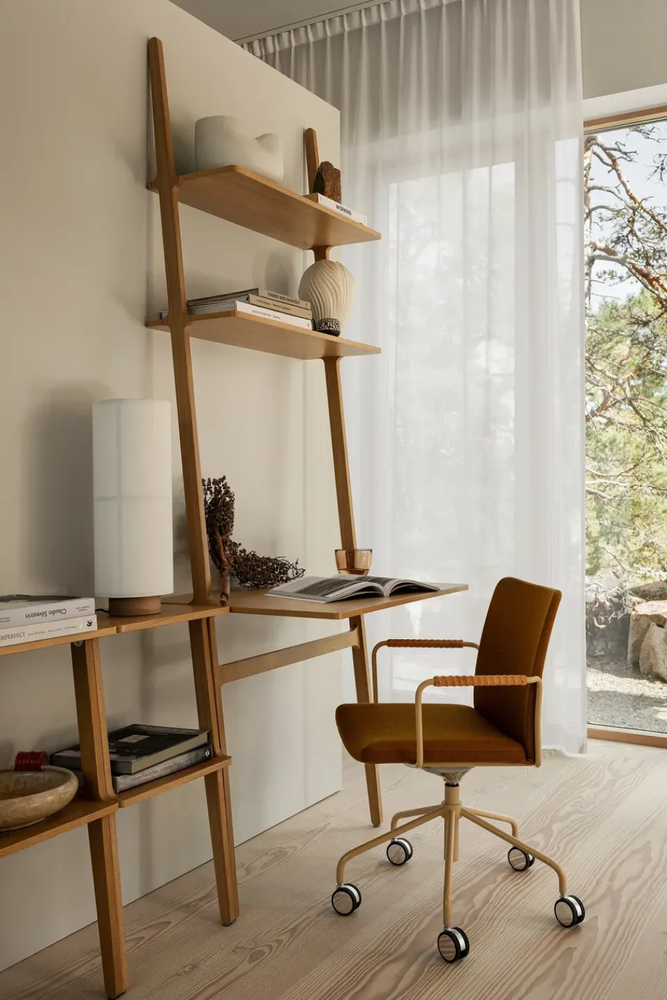 Hot Swedese Libri writing table, Oak laquered Beige