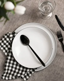 Table Settings & Starter Sets^Seltmann Weiden Lido black line service set 12 pieces, with black edge White
