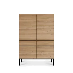 Best Ethnicraft Ligna cabinet, Oiled oak-Black steel Beige