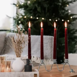 Clearance Hilke Collection Lignano Sabbiadoro Advent candlestick, Nickel-plated brass Silver-coloured