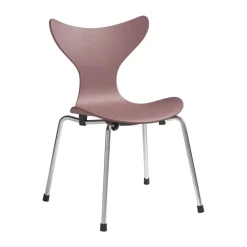 New Fritz Hansen Liljan children's chair, Wild rose painted ash-chrome PinkSilver-coloured