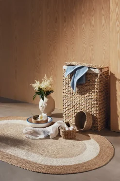 Clearance Dixie Lily laundry basket, Nature, water hyacinth, braided Beige