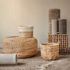 Sitting Poufs^Dixie Lily pouf Ø59 cm, Natural, water hyacinth, round Beige