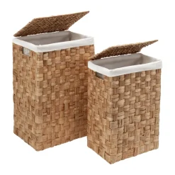 Sale Dixie Lily rectangular laundry basket, 2 pieces, Natural Beige