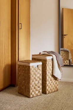 Sale Dixie Lily rectangular laundry basket, 2 pieces, Natural Beige
