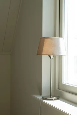 Lamp Bases^Watt & Veke Line 35 lamp base, Matt chrome Silver-coloured