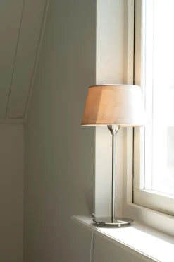 Lamp Bases^Watt & Veke Line 35 lamp base, Matt chrome Silver-coloured