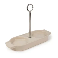 Salt & Pepper Grinders^Peugeot Linea spice mill stand with handle, Ecru White