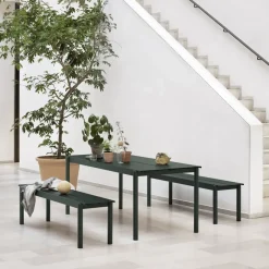 Garden Sofas & Garden Benches^Muuto Linear steel bench 170 cm, Dark Green