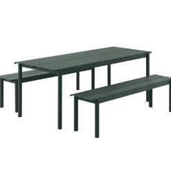 Garden Sofas & Garden Benches^Muuto Linear steel bench 170 cm, Dark Green