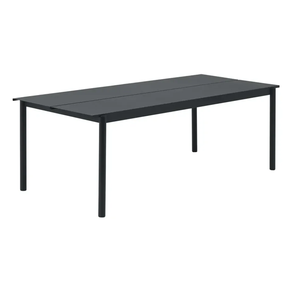 Clearance Muuto Linear steel table table 220x90 cm, (RAL 7021) Black