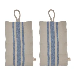 Oven Mitts, Gloves & Pot Holders^OYOY Linen pot holder 2-pack, Blue