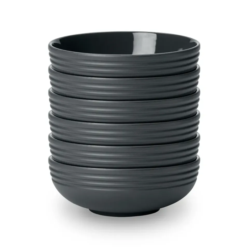 Outlet NJRD Lines bowl Ø16 cm 6-pack, dark Grey