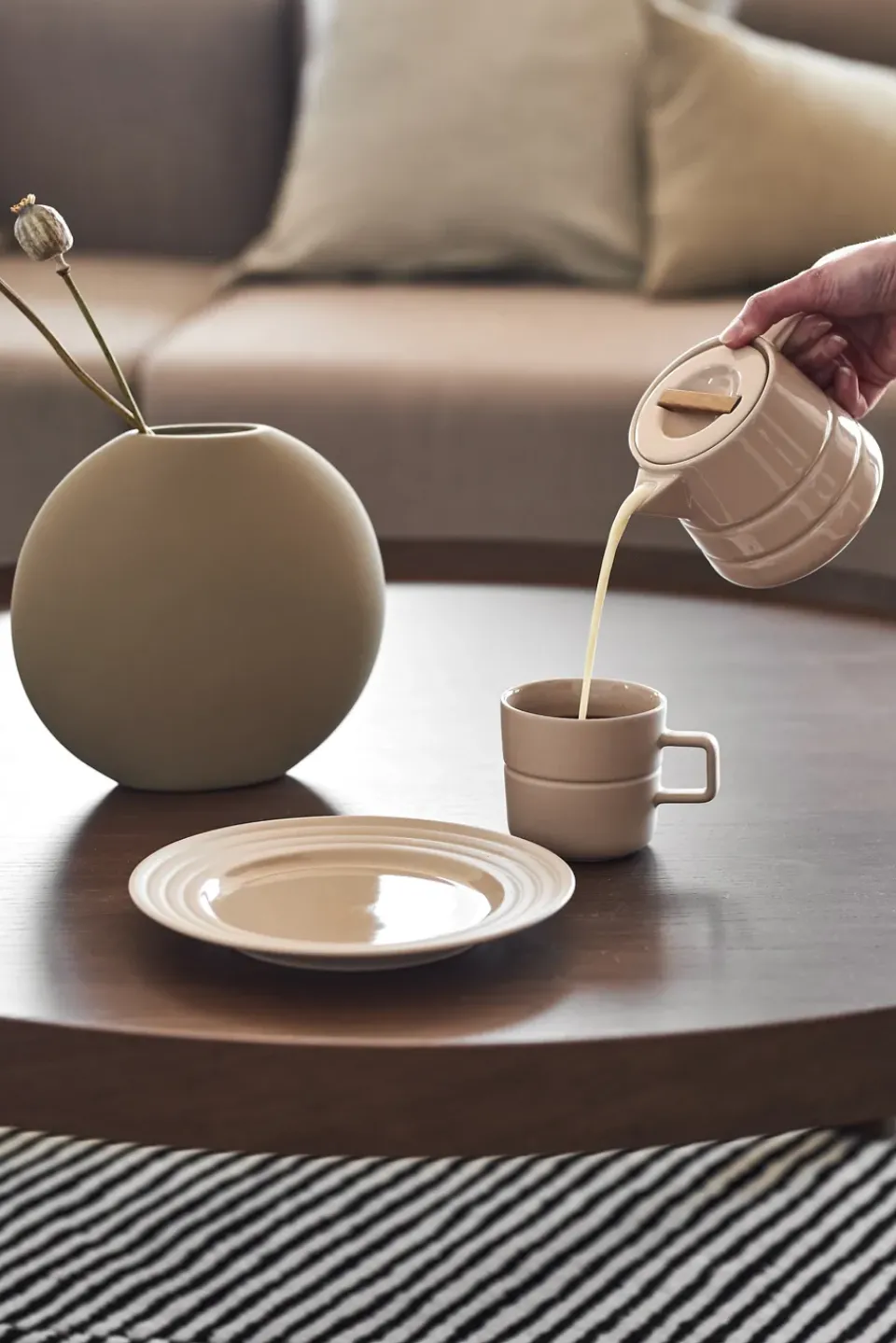 NJRD Lines milk jug 50 cl, Beige