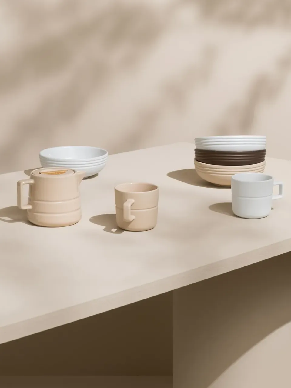 NJRD Lines milk jug 50 cl, Beige