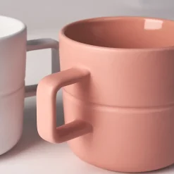 Coffee Cups^NJRD Lines mug 50 cl 2-pack, Pink