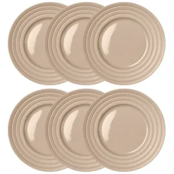 Outlet NJRD Lines plate Ø27 cm 6-pack, Beige