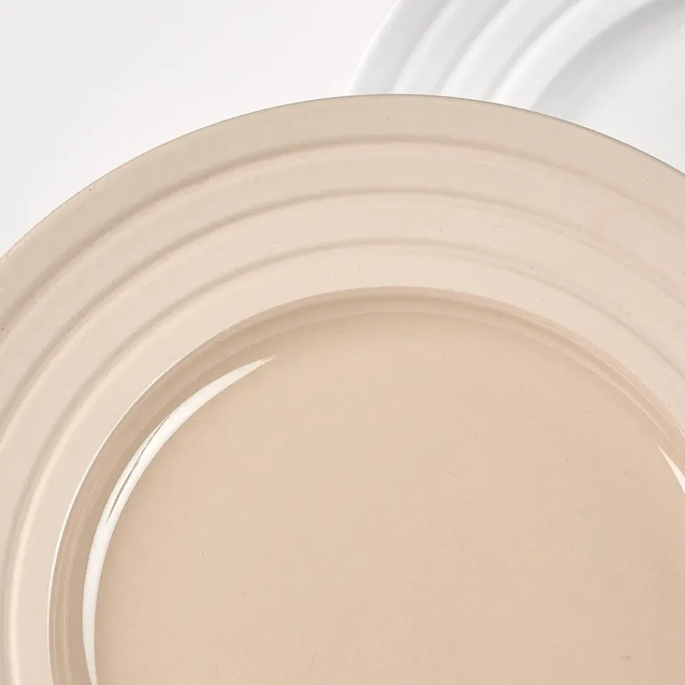 Outlet NJRD Lines plate Ø27 cm 6-pack, Beige