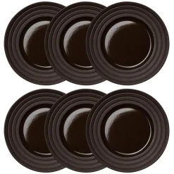 Dinner Plates^NJRD Lines plate Ø27 cm 6-pack, Brown