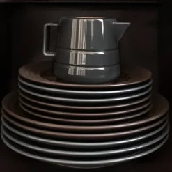 Dinner Plates^NJRD Lines plate Ø27 cm 6-pack, Brown