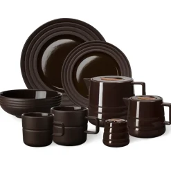 Dinner Plates^NJRD Lines plate Ø27 cm 6-pack, Brown