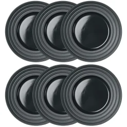 Dinner Plates^NJRD Lines plate Ø27 cm 6-pack, dark Grey