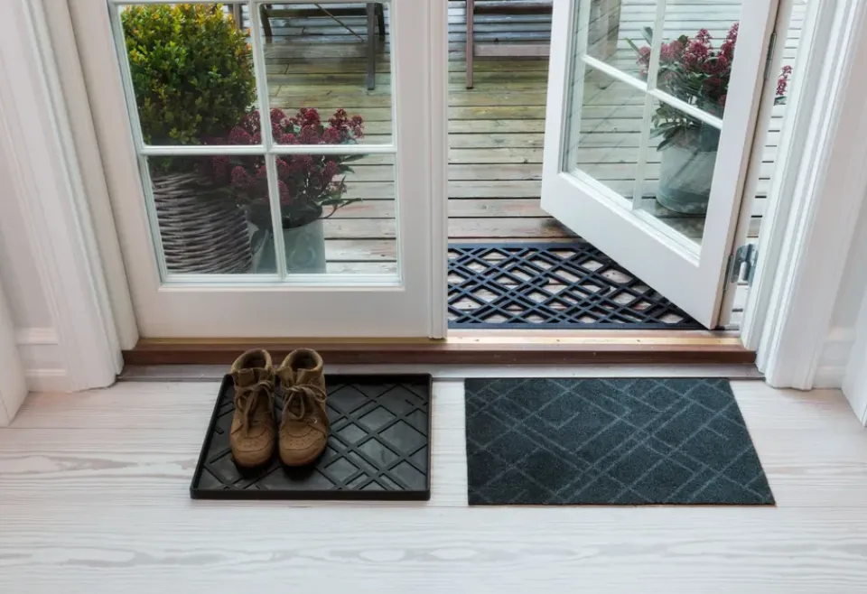 Rugs For Outdoors|Door Mats^Tica copenhagen Lines rubber doormat, 45x75 cm Black