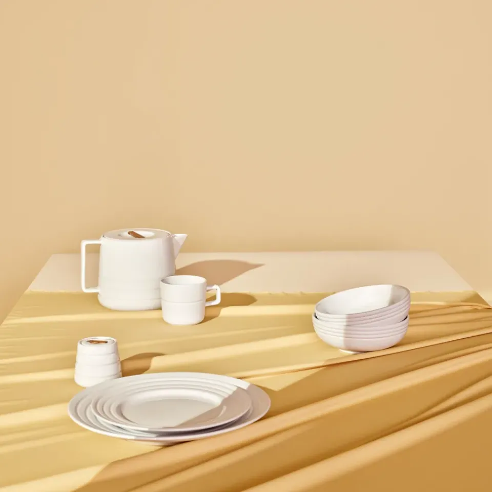 Sugar Bowls^NJRD Lines sugar bowl, White