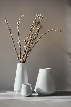 Vases^NJRD Lines vase 8 cm, White