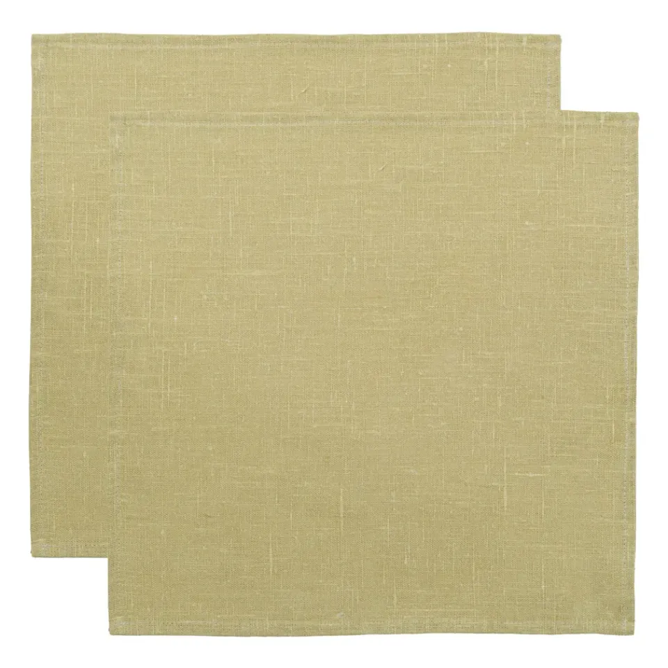 Linen & Cotton Napkins^Almedahls Linne napkin 45x45 cm 2-pack, Light oliv Green