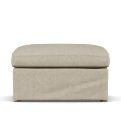 Armchairs & Footstools^1898 Linnevik footstool, Bern 0341-white-oiled oak, with skirt Beige