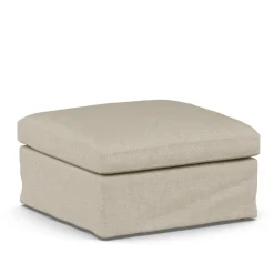 Armchairs & Footstools^1898 Linnevik footstool, Bern 0341-white-oiled oak, with skirt Beige