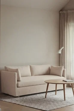 Sofas^1898 Linnevik sofa, Oslo Nature 1540-white-oiled oak, 2-seater, with skirt Beige